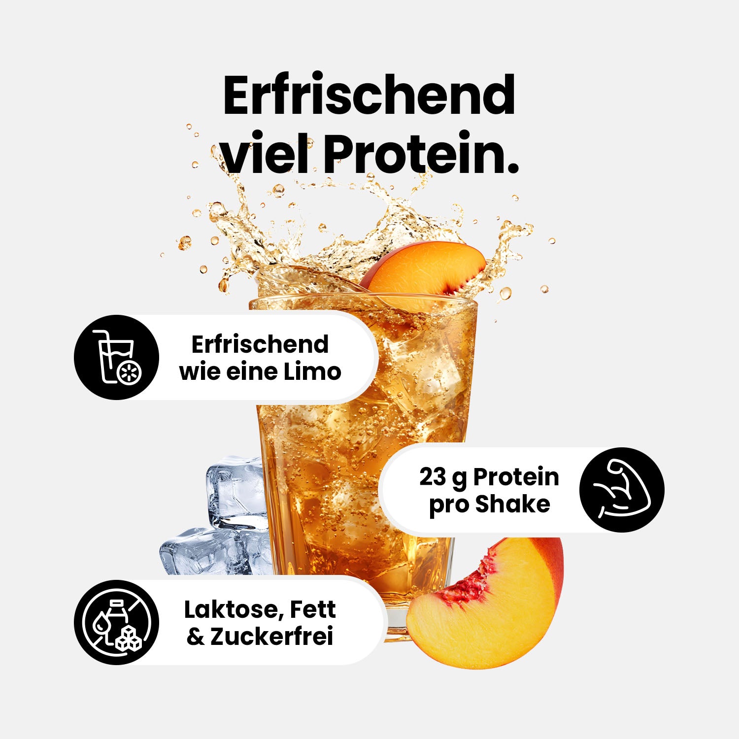 Clear Water Whey Isolate + Hydrolysate - Ice Tea Peach - 450 g Dose#geschmack_ice-tea-peach