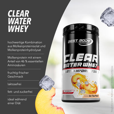 Clear Water Whey Isolate + Hydrolysate - Ice Tea Peach - 450 g Dose#geschmack_ice-tea-peach