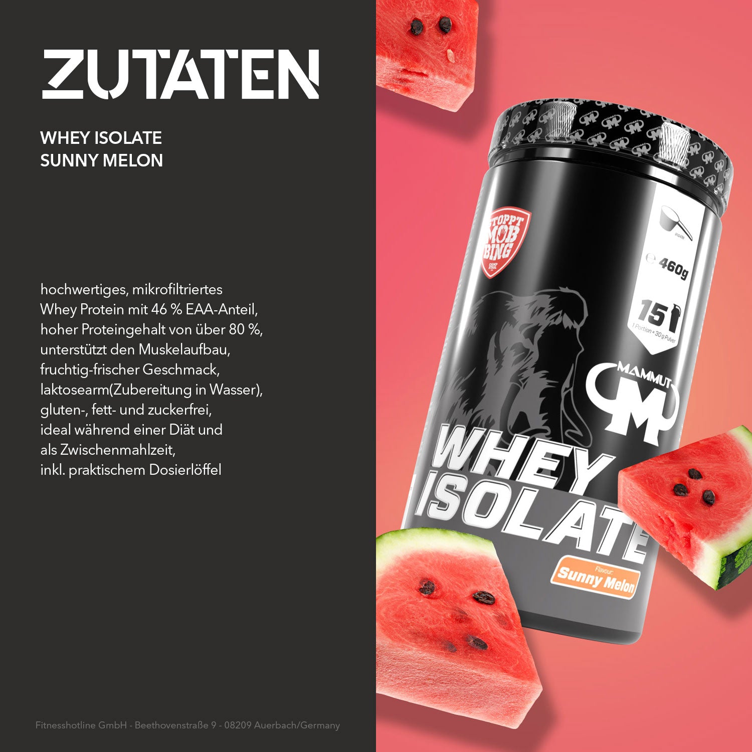 Whey Isolate - Sunny Melon - 460 g Dose#geschmack_sunny-melon