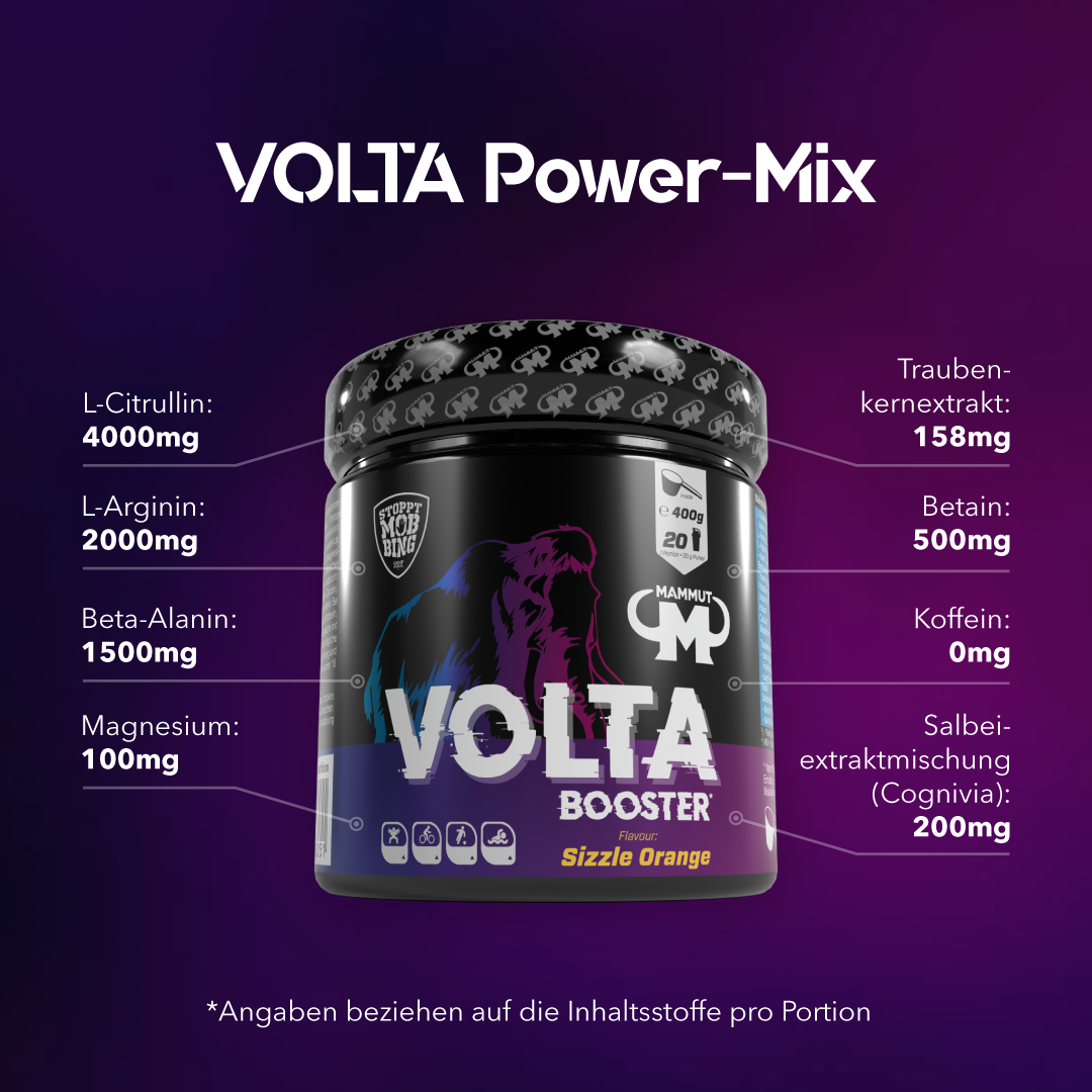 Volta Pre-Workout Booster - Sizzle Orange - 400g Dose#_
