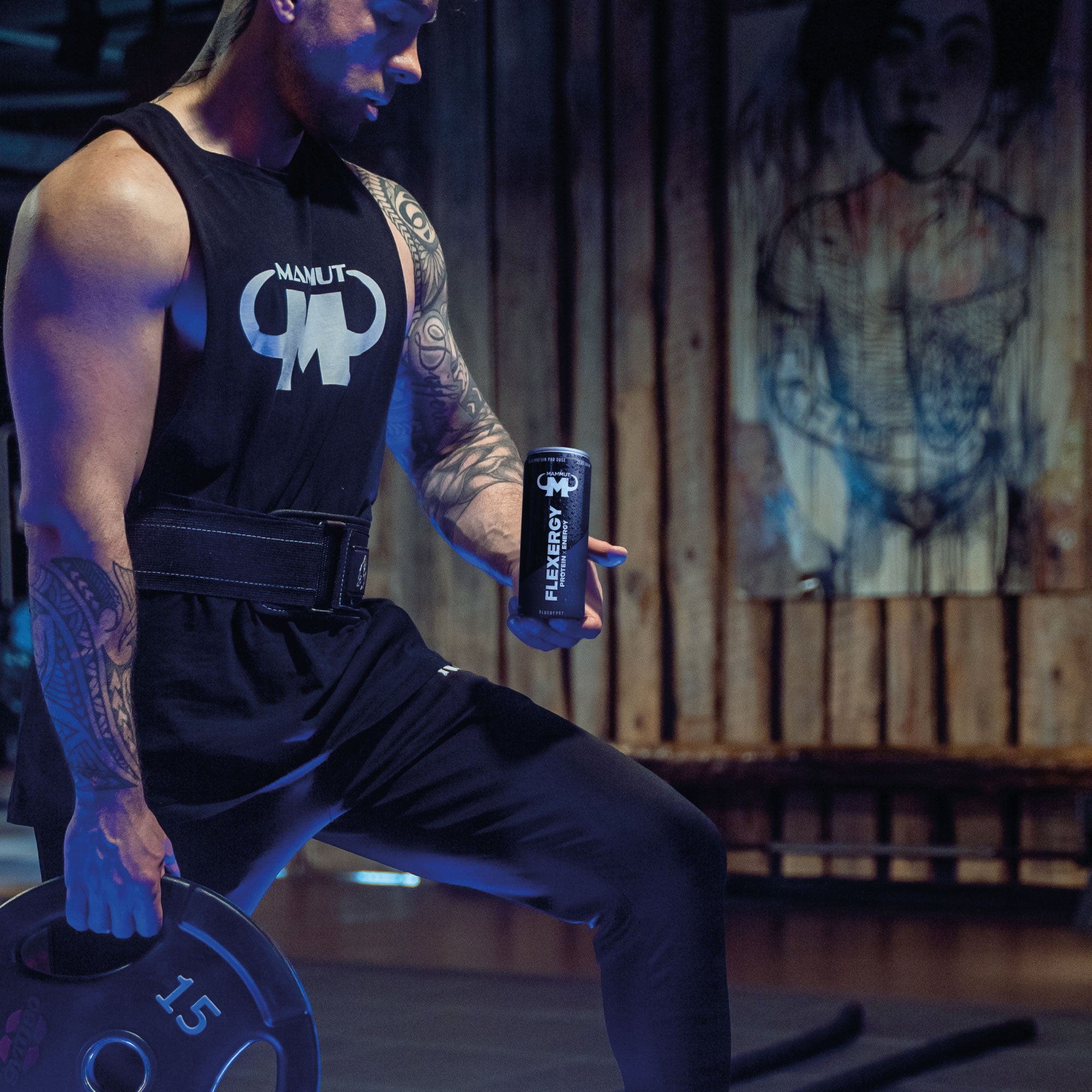 Flexergy - Protein Energy Drink - RTD - Blueberry - 330 ml Dose - MHD 08/25#geschmack_blueberry