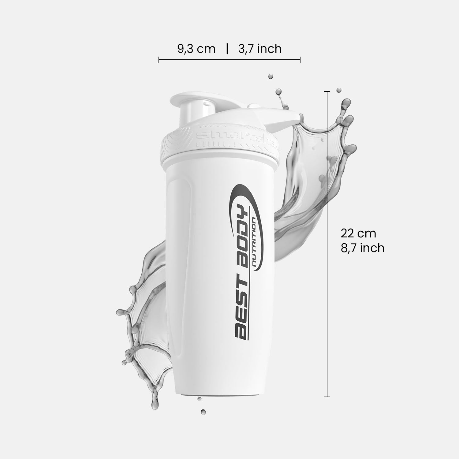 Edelstahl Shaker - Reforce White Matt - Design Best Body Nutrition - Stück#farbe_matt-weiss