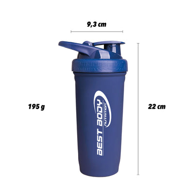 Edelstahl Shaker - Reforce Navy Blue Matt - Design Best Body Nutrition - Stück#farbe_matt-dunkelblau