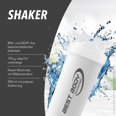 Edelstahl Shaker - Reforce White Matt - Design Best Body Nutrition - Stück#farbe_matt-weiss