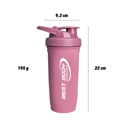 Edelstahl Shaker - Reforce Deep Rose Matt - Design Best Body Nutrition - Stück#farbe_matt-altrosa