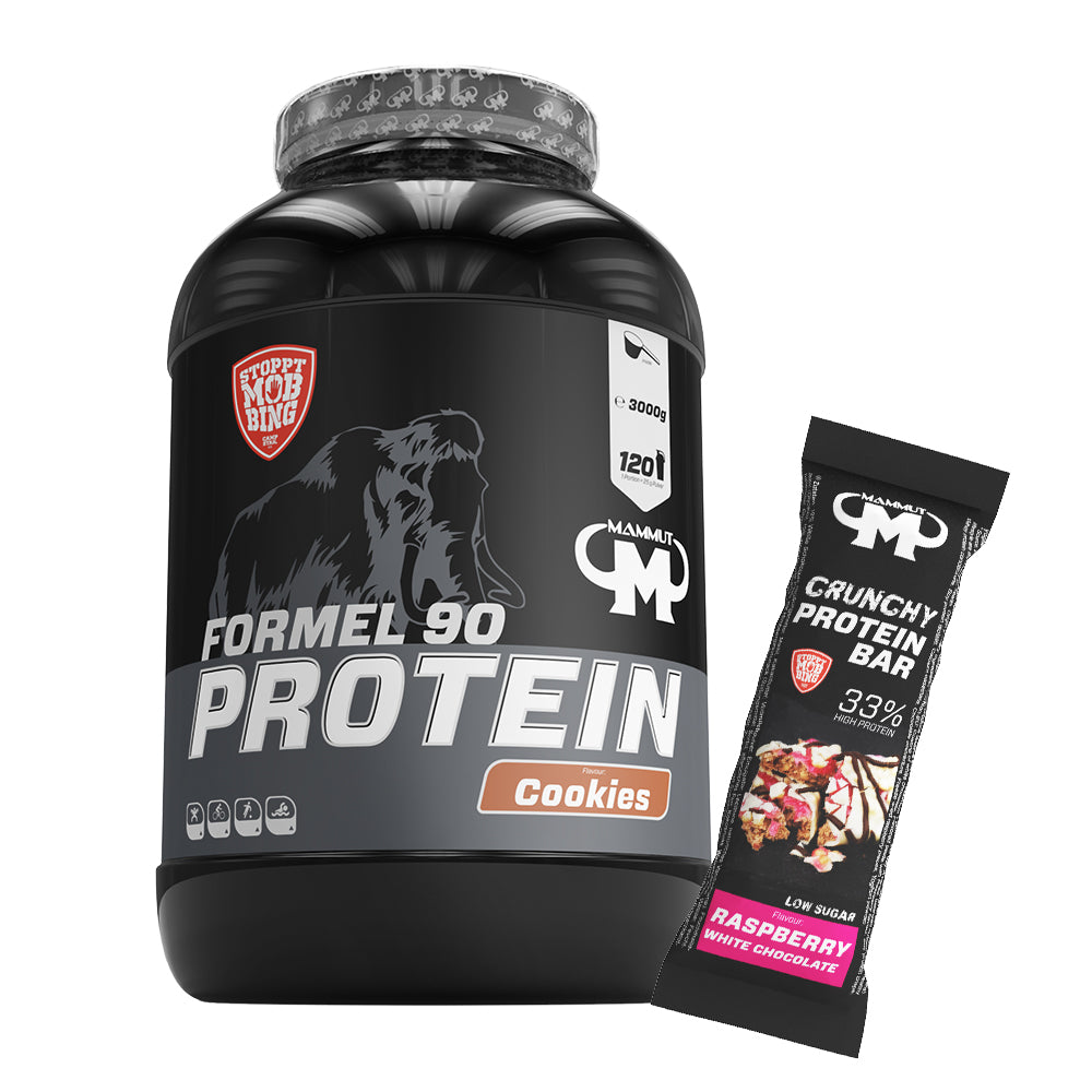 Formel 90 Protein - Cookies - 3000 g Dose + Protein Bar (Raspberry White Chocolate)#geschmack_cookies