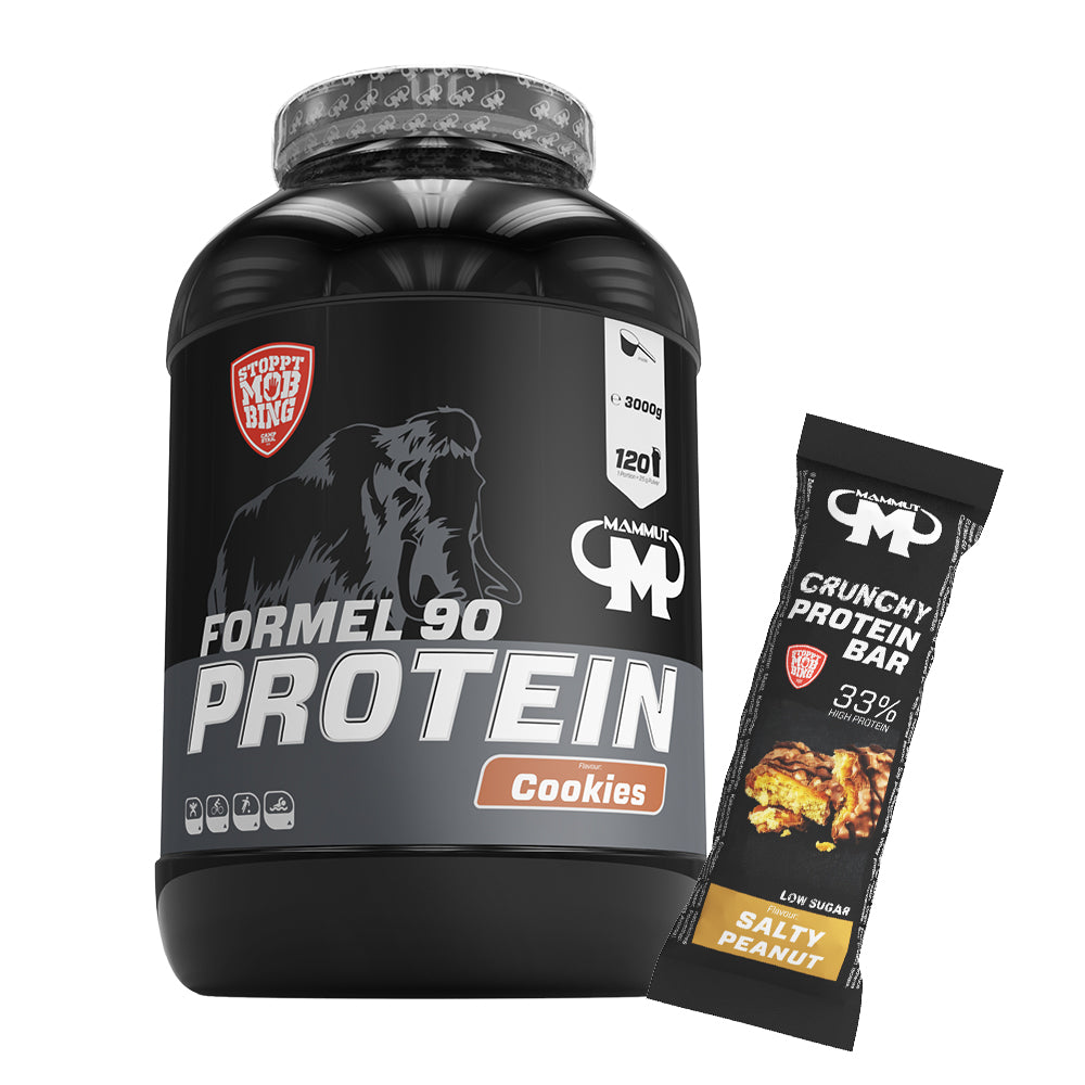 Formel 90 Protein - Cookies - 3000 g Dose + Protein Bar (Salty Peanut)