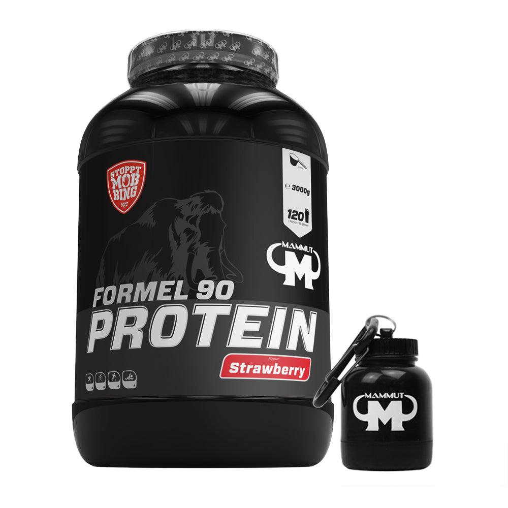 Formel 90 Protein - Strawberry - 3000 g Dose + Powderbank#geschmack_erdbeer