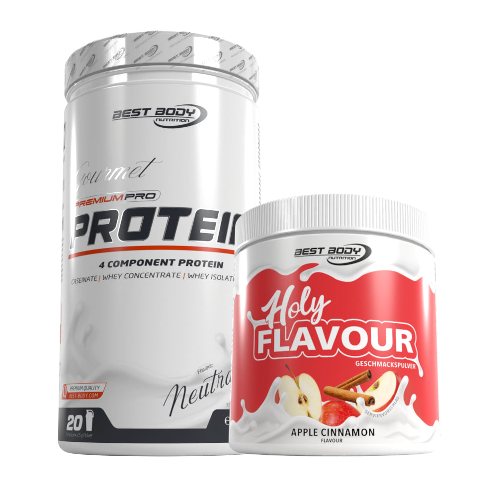 Gourmet Protein - Neutral - 500 g Dose + Holy Flavour Apple Cinnamon 250 g Dose