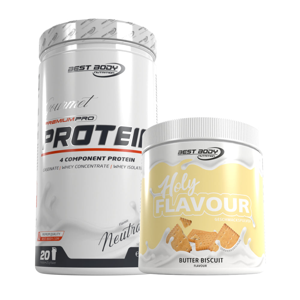 Gourmet Protein - Neutral - 500 g Dose + Holy Flavour Butter Biscuit 250 g Dose