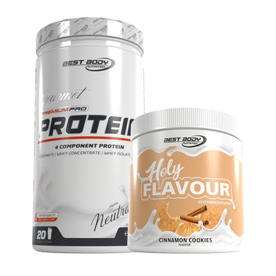 Gourmet Protein - Neutral - 500 g Dose + Holy Flavour Cinnamon Cookies 250 g Dose