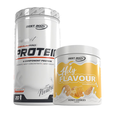 Gourmet Protein - Neutral - 500 g Dose + Holy Flavour Honey Cookies 250 g Dose#_