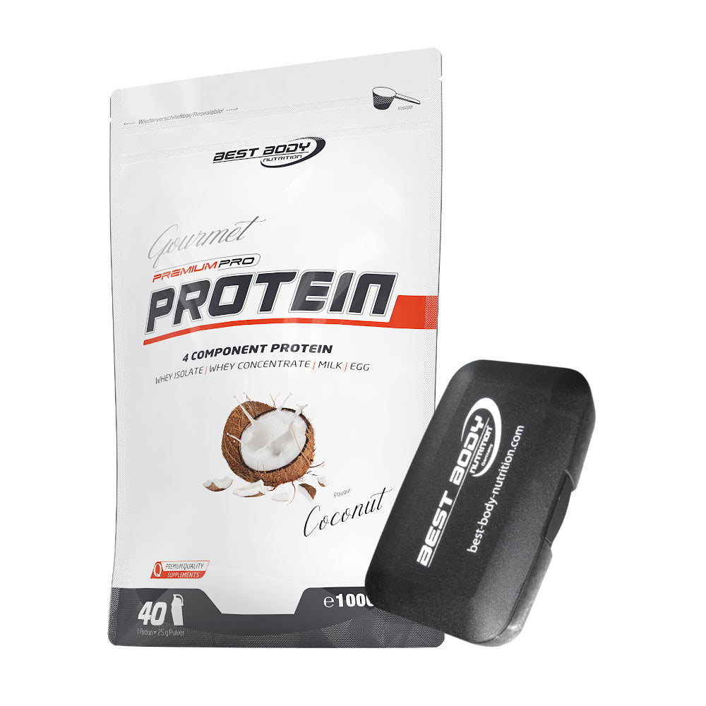 Gourmet Protein - Coconut - 1000 g Beutel + Pillenbox