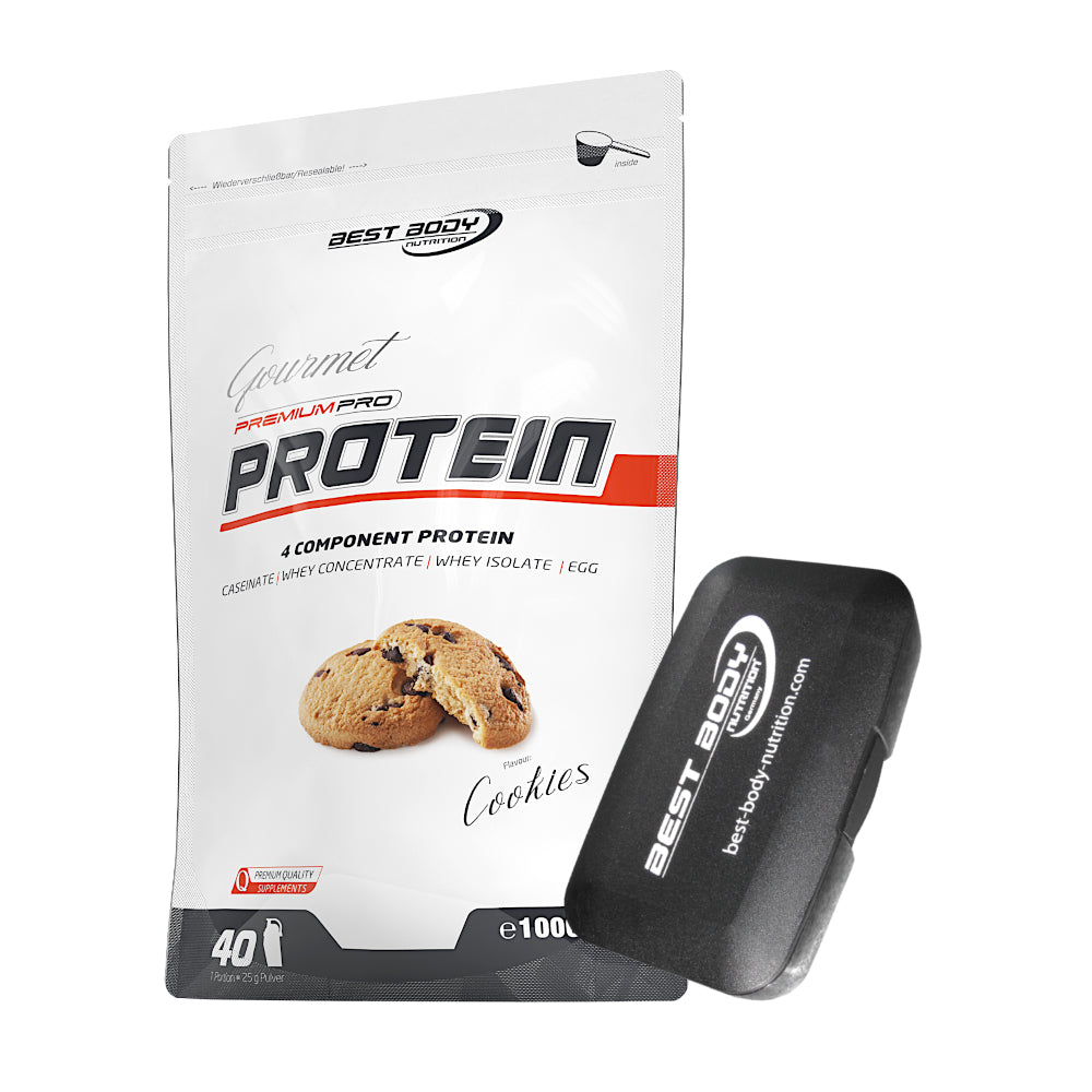 Gourmet Protein - Cookies - 1000 g Beutel + Pillenbox