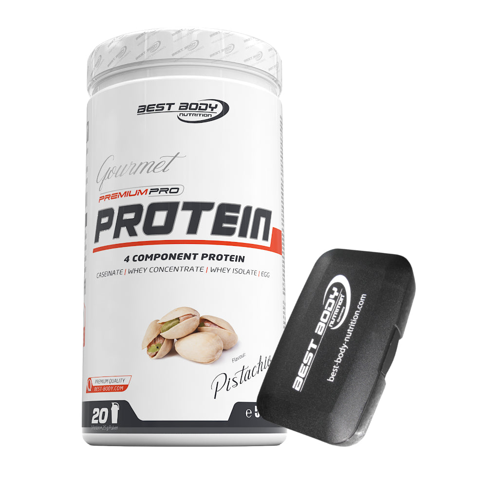 Gourmet Protein - Pistachio - 500 g Dose + Pillenbox