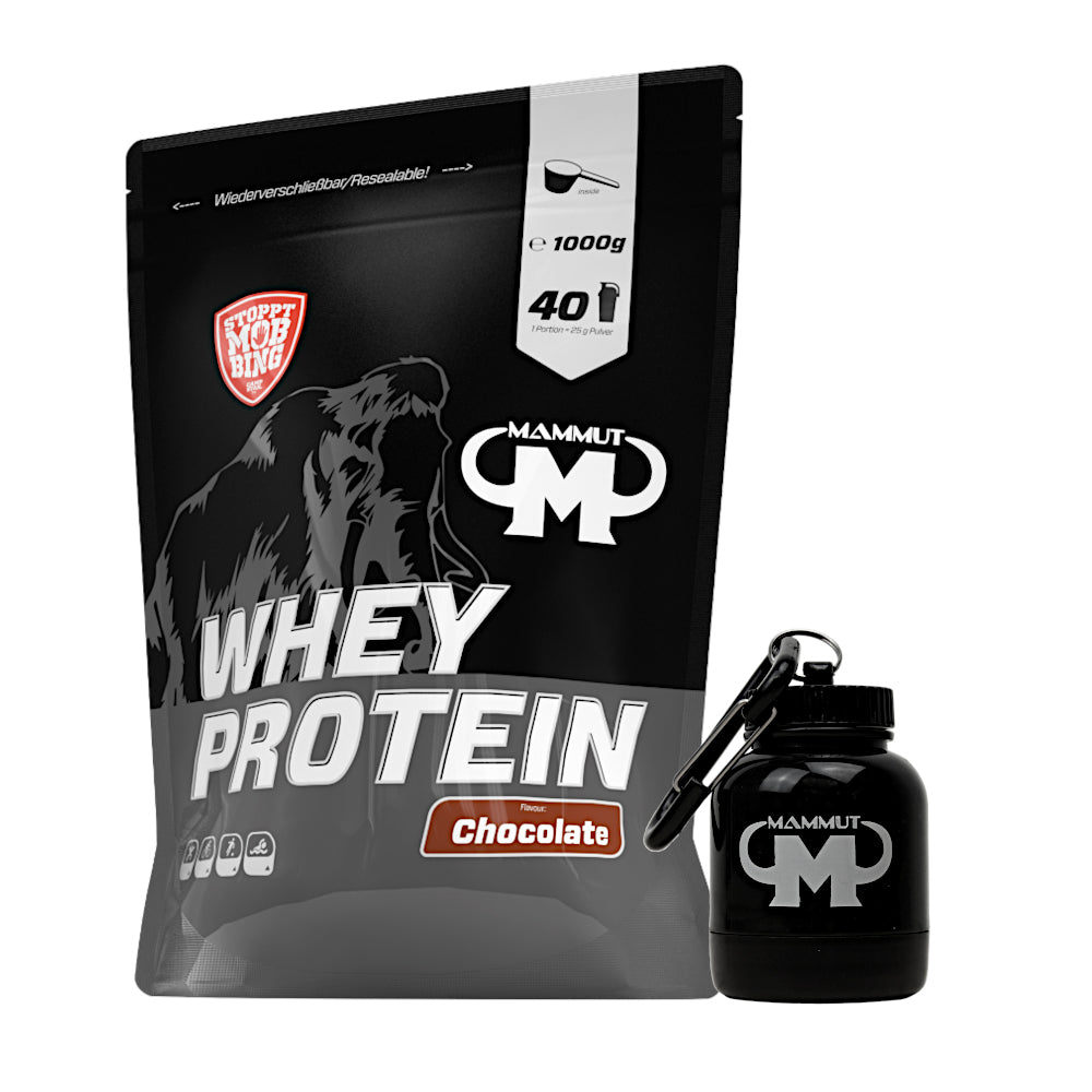 Whey Protein - Chocolate - 1000 g Zipp-Beutel + Powderbank#geschmack_chocolate