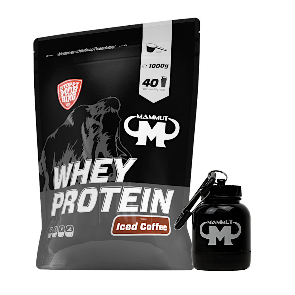 Whey Protein - Iced Coffee - 1000 g Zipp-Beutel + Powderbank#geschmack_iced-coffee