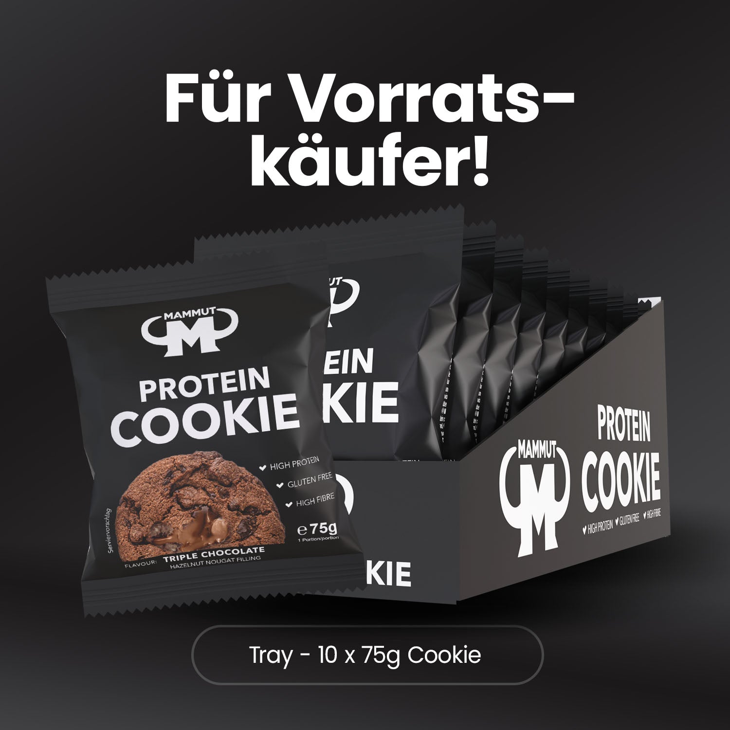 Protein Cookie - Triple Chocolate - 75 g Cookie#geschmack_triple-chocolate