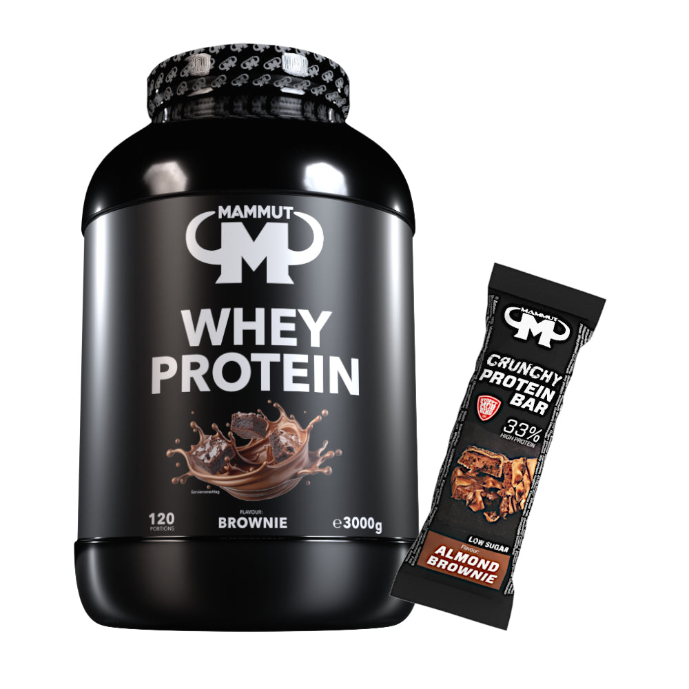 Whey Protein - Brownie - 3000 g Dose + Protein Bar (Almond Brownie)#geschmack_brownie
