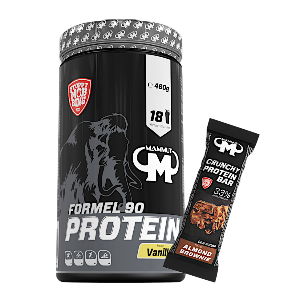 Formel 90 Protein - Vanilla - 460 g Dose + Protein Bar (Almond Brownie)#geschmack_vanille