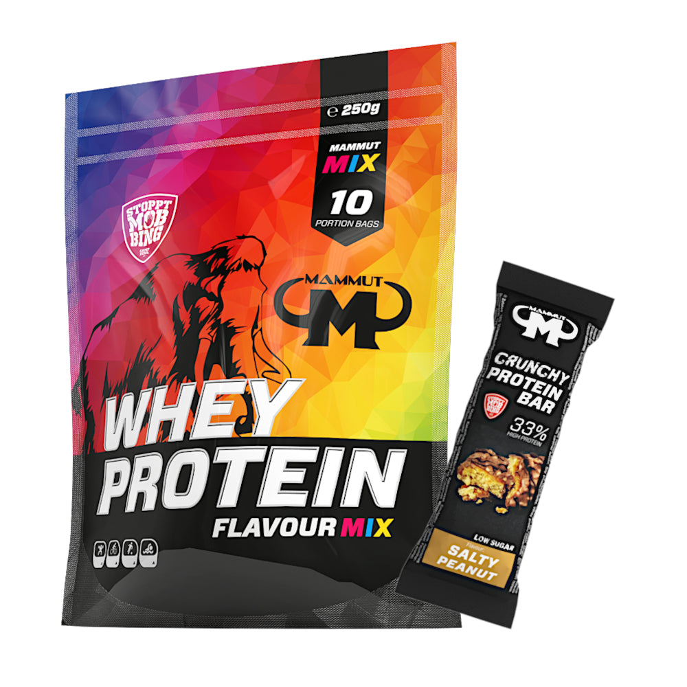 Whey Protein - Mixed Beutel - 10 x 25 g Zipp-Beutel + Protein Bar (Salty Peanut)#geschmack_mix-beutel-10-x-25-g