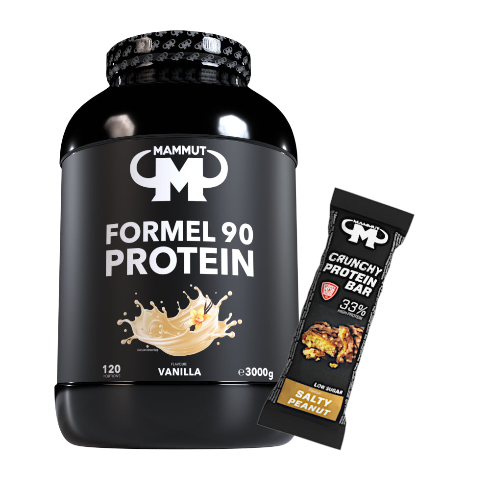 Formel 90 Protein - Vanilla - 3000 g Dose + Protein Bar (Salty Peanut)#geschmack_vanille