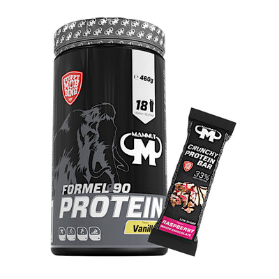 Formel 90 Protein - Vanilla - 460 g Dose + Protein Bar (Raspberry White Chocolate)#geschmack_vanille