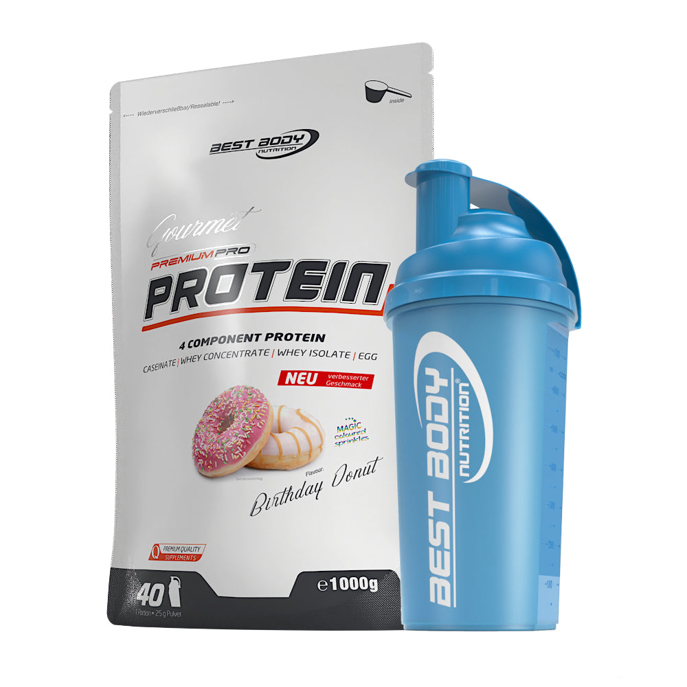Gourmet Protein - Birtday Donut - 1000 g Beutel + Shaker