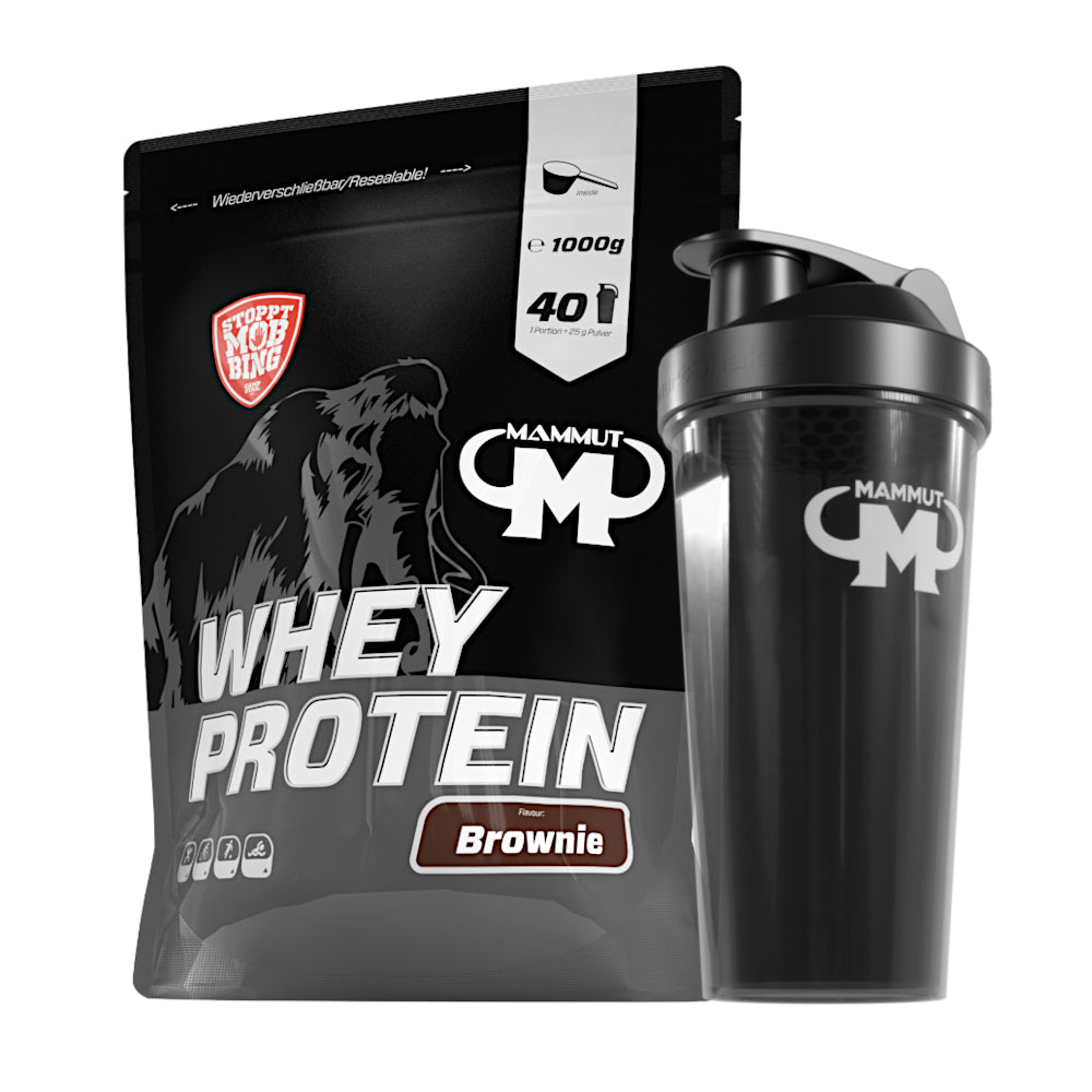 Whey Protein - Brownie - 1000 g Zipp-Beutel + Shaker#geschmack_brownie