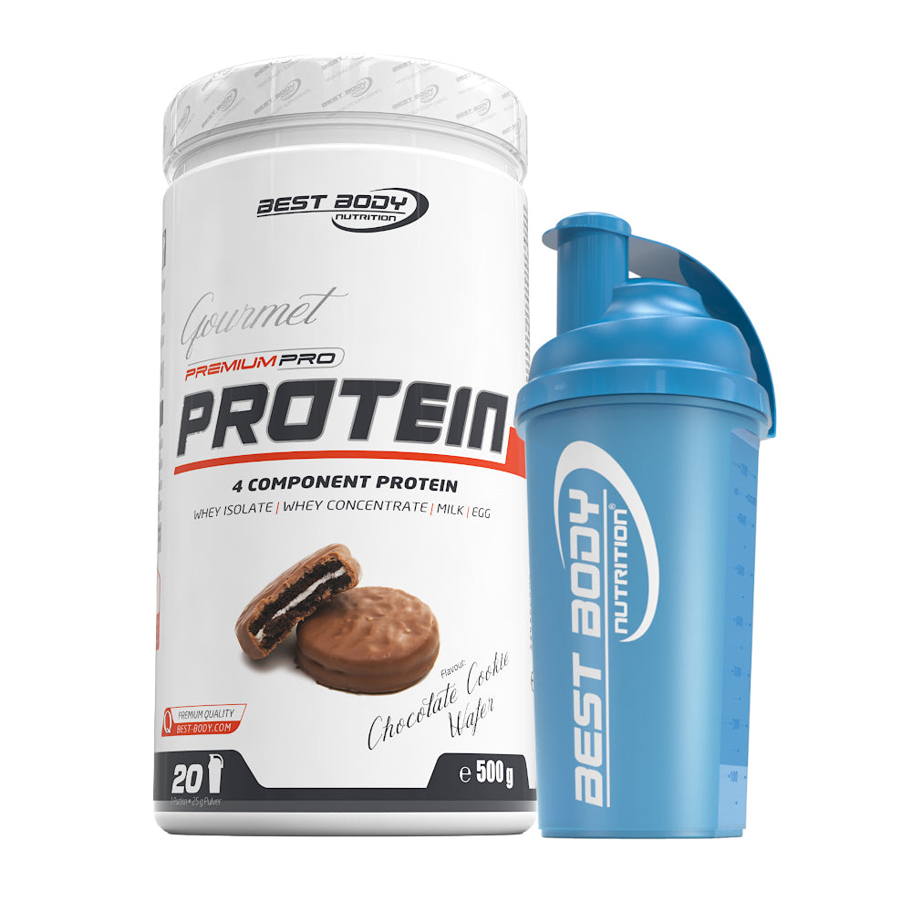 Gourmet Protein - Chocolate Cookie Wafer - 500 g Dose + Shaker
