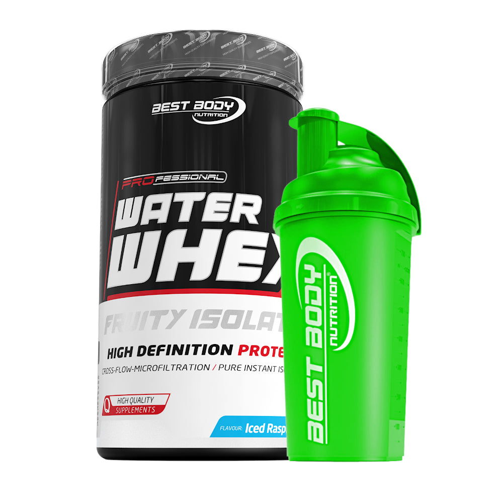 Professional Water Whey Fruity Isolat - Iced Raspberry - 460 g Dose + Shaker#geschmack_iced-raspberry