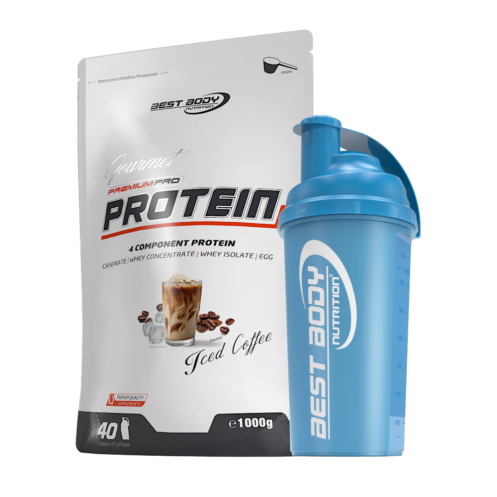 Gourmet Protein - Iced Coffee - 1000 g Beutel + Shaker