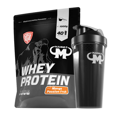 Whey Protein - Mango Passion Fruit - 1000 g Zipp-Beutel + Shaker#geschmack_mango-passion-fruit