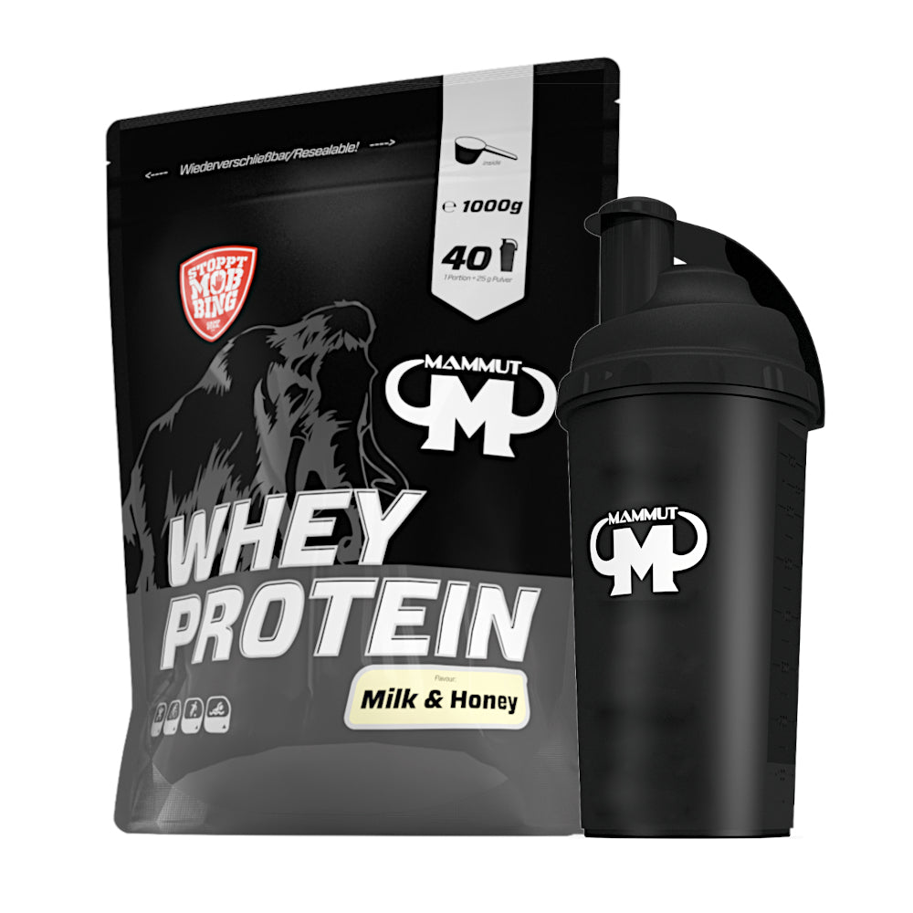 Whey Protein - Milk & Honey - 1000 g Zipp-Beutel + Protein Shaker#geschmack_milk-honey