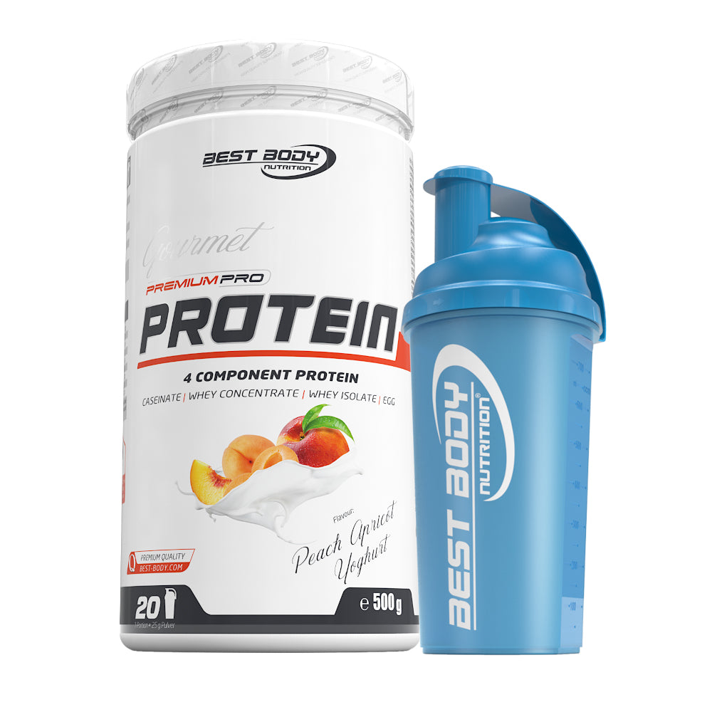 Gourmet Protein - Peach Apricot Yoghurt - 500 g Dose + Shaker