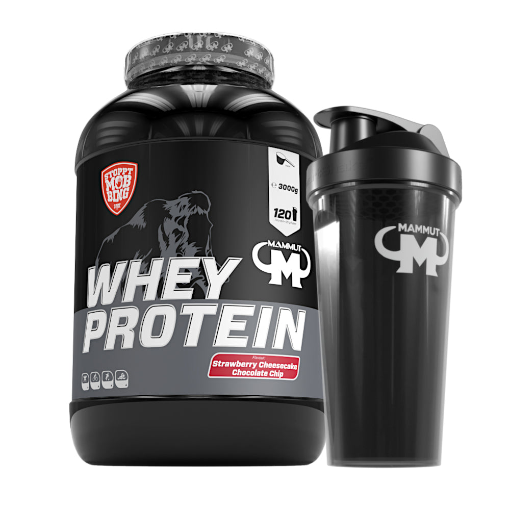 Whey Protein - Strawberry Cheesecake Chocolate Chip - 3000 g Dose + Shaker#geschmack_strawberry-cheesecake-chocolate-chip