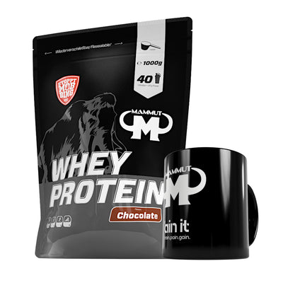 Whey Protein - Chocolate - 1000 g Zipp-Beutel + Keramik Tasse