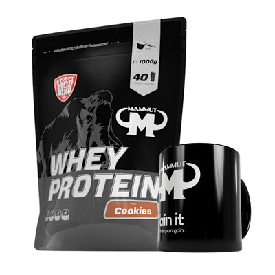 Whey Protein - Cookies - 1000 g Zipp-Beutel + Keramik Tasse