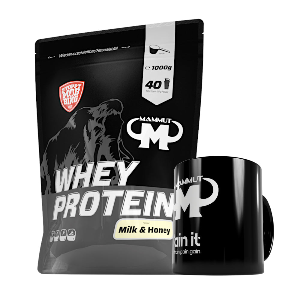Whey Protein - Milk & Honey - 1000 g Zipp-Beutel + Keramik Tasse