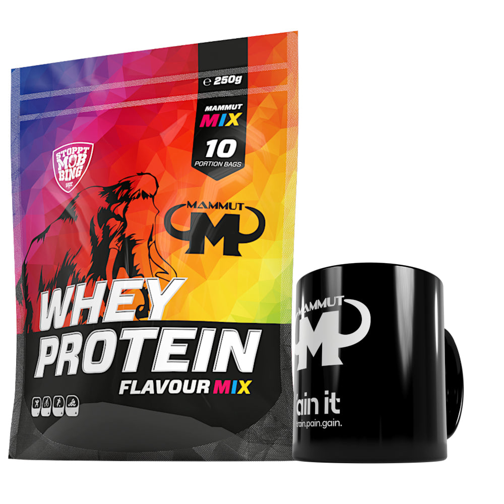 Whey Protein - Mixed Beutel - 10 x 25 g Zipp-Beutel + Keramik Tasse