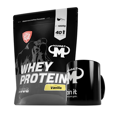 Whey Protein - Vanilla - 1000 g Zipp-Beutel + Keramik Tasse
