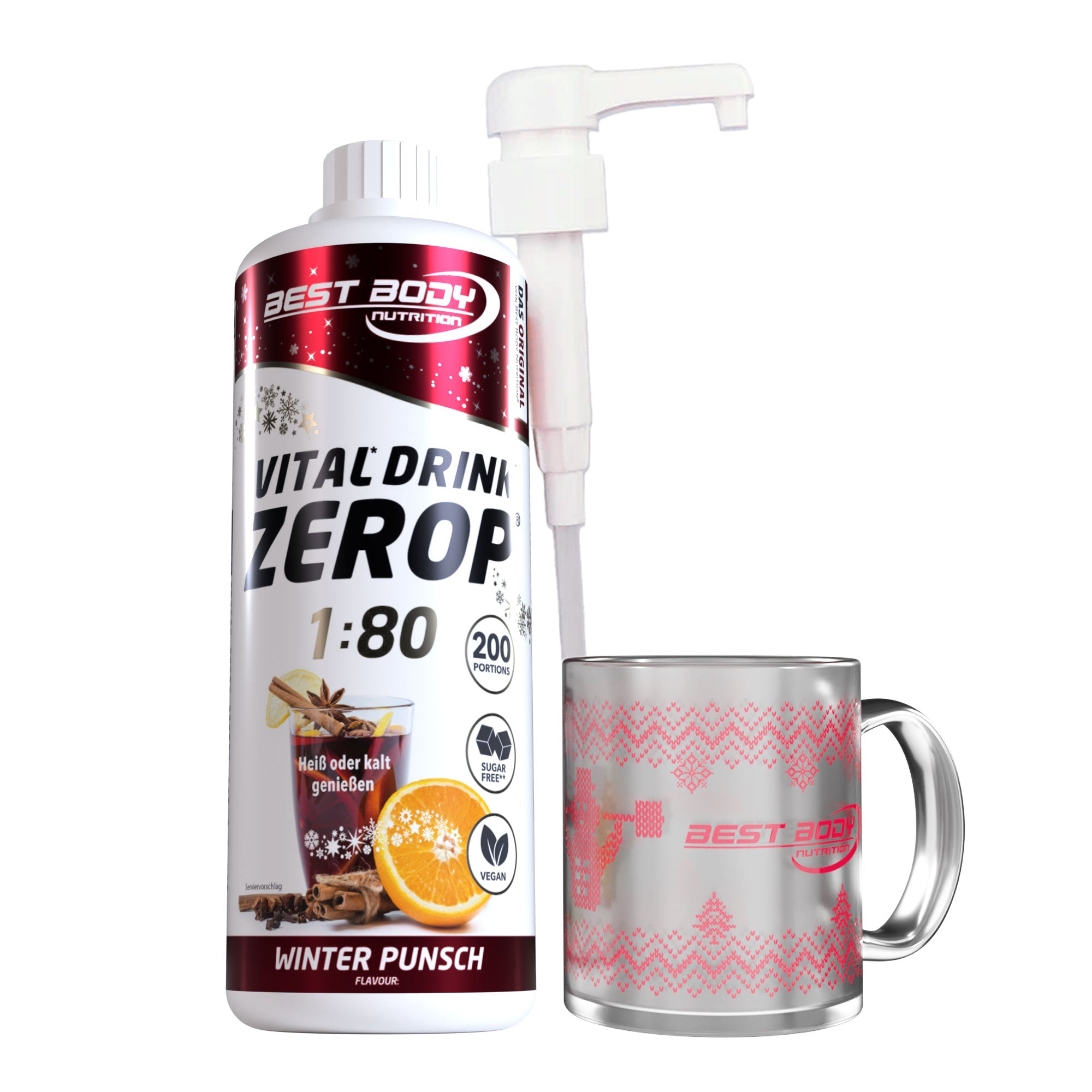 Vital Drink Zerop Bundle - Winter Punsch - mit Becher & Dosierpumpe#_